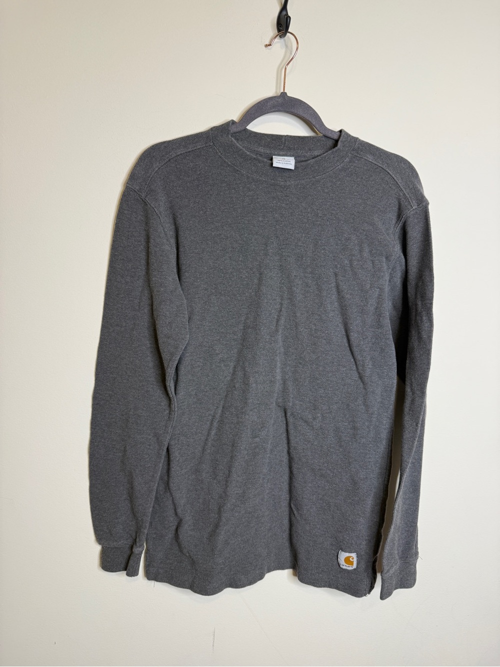 Carhartt Men's Long Sleeve Crew in Dark Charcoal Gray